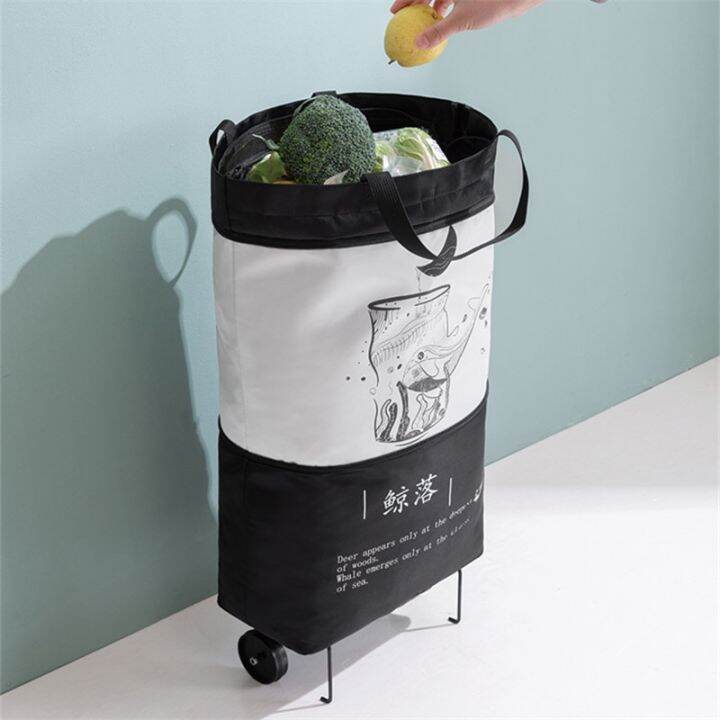 [WZNVEI] Foldable Shopping Cart Large Capacity Folding Grocery Handbags