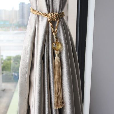 2Pcs Crystal Ball Curtain Tieback Home Decoration Acrylic Beads Tassel Curtain Holder Clip Tie Rope Handmade Room Accessories