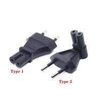 ✻✺ Europe CEE7/16 Two pin Plug to IEC C7 Receptacle Right Angle Power Plug Adapter