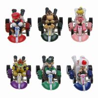 6Pcs/set Super Mario Kart Pull Back Car Luigi Mini Action Figure Toys Kids Gift