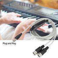 สายเคเบิลมิดิ้ MIDI เพื่อสาย USB ป้องกันการกัดกร่อนสำหรับเชื่อมต่อเครื่องมือเครื่องเล่นดนตรีอิเล็กทรอนิกส์