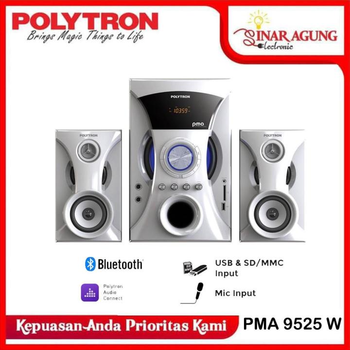 POLYTRON SPEAKER BLUETOOTH PMA 9525 / PMA9525 100% ORI - PUTIH | Lazada ...