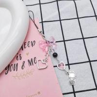 Versatile Bag Guka Chain Transparent Bow Heart Phone Chain Korean ins Style Sweet Girly Cute Alloy Durable Portable Bag Pendant here