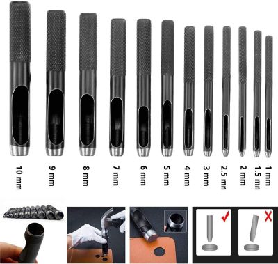 【CW】 1mm 10mm sets for your choose Hole Puncher Leather Punch Round Hollow Gaskets Rubber Tools