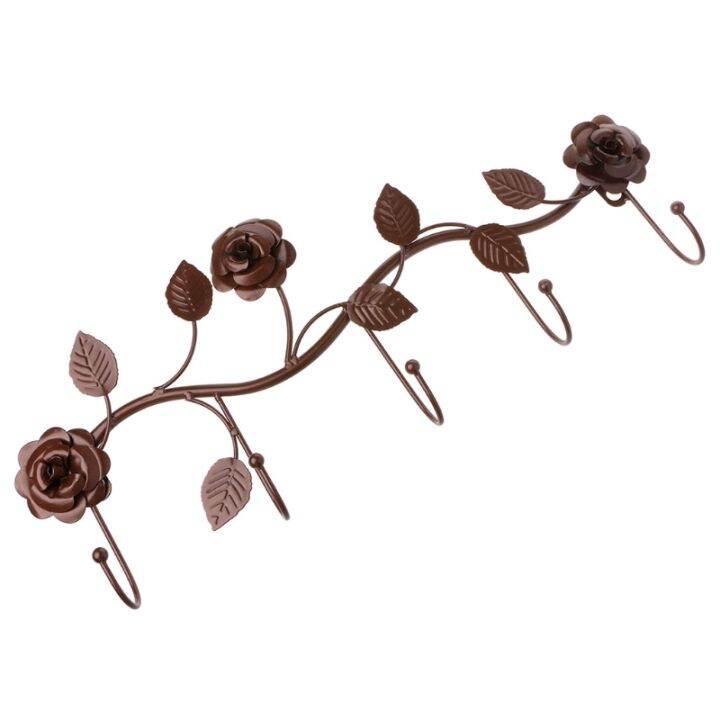 vintage-iron-rose-leaves-hook-coat-hat-bag-hanger-organizer-holder-wall-decor-0308-dropshipping