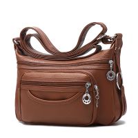 ⊕▣ The new 2022 ms contracted middle-aged single shoulder slope soft package bag joker female and old inclined backpack