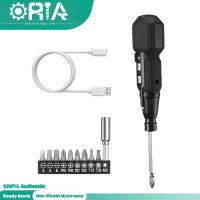 ORIA ไขควงไฟฟ้าไร้สายชุดเครื่องมือไฟฟ้าแบบชาร์จไฟได้ชุด1/4 "Hex Auto-Lock Safety Chuck Precision Bits พร้อม Phillips Flathead Torx Hexagon และ LED Light