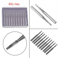 10Pcs ทันตกรรมทังสเตนคาร์ไบด์ Burs FG Diamond Bur Drills ความเร็วสูง Fissure ขัด Burr FG 700 701 702