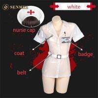 SENMHS Sexy Nurse Cosplay Costumes Big Breasts And Butt Outfit Erotic Lingerie With Thong SM PU Tights PVC Queen For Women New