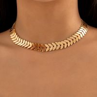 【DT】hot！ Lacteo Gold Color Petals Short Neck Chain Necklace Choker for Jewelry Collar Clavicle Necklaces Gifts