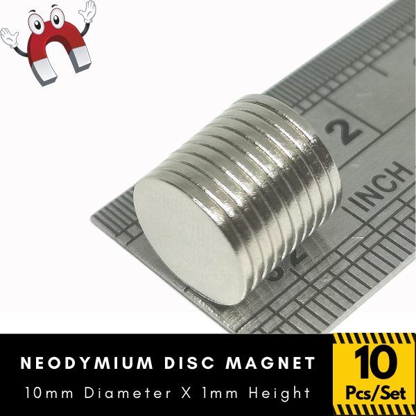 10mm Diameter x 3mm Thick NdFeb Rare Earth Strong Neodymium Disc Round Magnets 