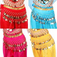 【YD】 Kids Belly Hip Scarf Accessories Skirt with Gold Bellydance Coin Bollywood Costumes Children