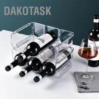 ๑▩☁ DAKOTASK ที่วางขวดไวน์ที่วางซ้อนกันได้พลาสติกใสหมีขวดสำหรับแสดงที่บ้าน