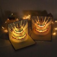 Beautiful Christmas Greeting Card with Light Music Greeting Card 3D Effect Bright Color Paper Art Greeting Card