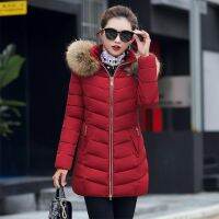 [COD] Parkas Down Jacket Size Womens Thicken Outerwear hooded Coat Female Cotton padded F81802