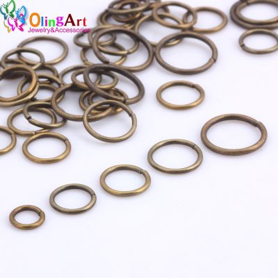 OlingArt Plating Bronze Jump Ring 6mm/8mm/9mm/10mm/12mm link loop Mixed size DIY Jewelry making Connector Wire diameter 1.0MM