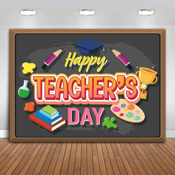 5x3ft Happy Teacher's Day Photography Backdrop Educational Study ...