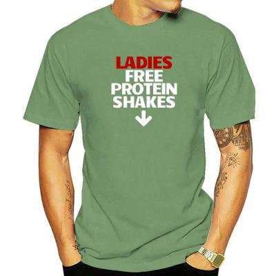 Ladies Free Protein Shakes T Shirt Printed Tops &amp; Tees Cotton Men T Shirts Printed Oversized Christmas Tee Shirt