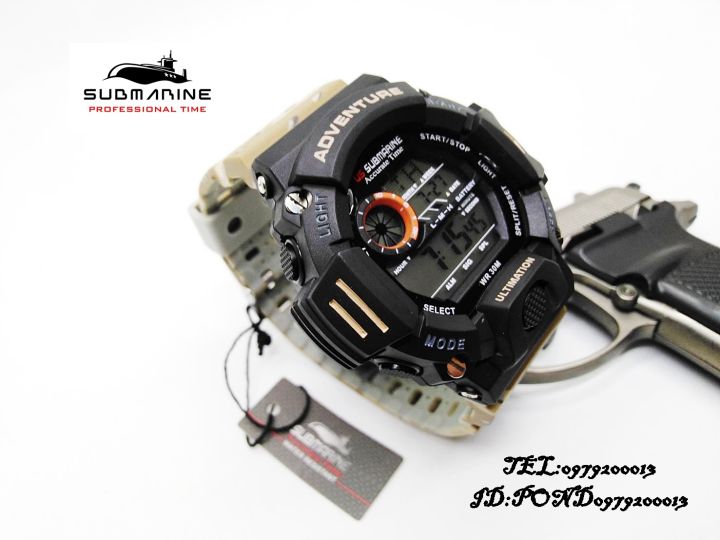 นาฬิกา-u-s-submarine-ของแท้100-รุ่นtp1375m-สายลายพรางใส่ดำน้ำได้