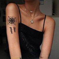 Sexy Babes Compass Herbal Juice Tattoo Sticker Art Tatto Fake Tattoos for Women Festival Hotwife Cute Tatoo Stickers Temporary