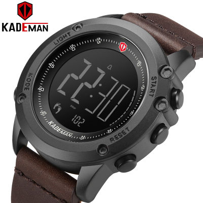 K698 KADEMAN Sports Mens Watch Steps Counter Leather Top Luxury nd LED Mens Military Wristwatches Relogio Digital Waterproof