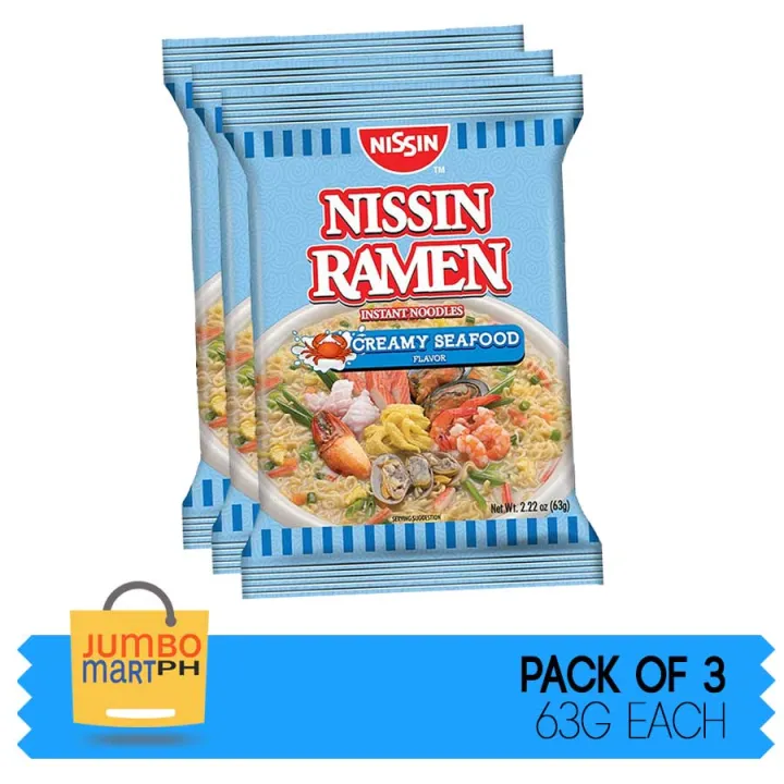 Nissin Ramen Creamy Seafood Instant Noodes 63g   Set Of 3 