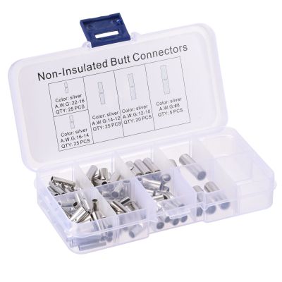 【YF】✹♕✵  1Set Non-Insulated Butt Wire Ferrules Electrical Cable Terminal Bare Tinned Crimp 22-8AWG for Splice