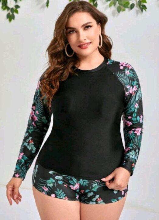 CURVY PLUS SIZE RASH GUARD [ZAKRA] Lazada PH
