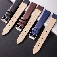 【YP】 Leather Watchband Soft Material Band Wrist 12mm 14mm 16mm 18mm 20mm 22mm 24mm With Buckle