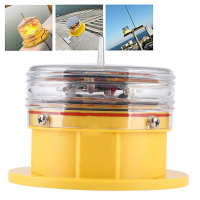 Solar Power Sidelight IP68 Waterproof LED Ship Marine Dock Barge Safety Beacon Flashing Light 360° Lighting Plastic