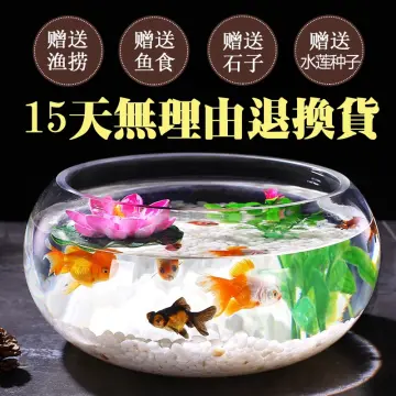 Fish Bowl Plastic L M S Sizes Desktop Aquarium Tanks Round Durable Fish  Tank for Betta and All Mini Fish