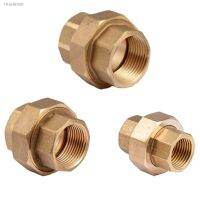 ✠☌✷ 1Piece Brass Pipe Union Connector Coupling Copper Double Ness Joint Female Thread Plumbing Fittings 1/2 3/4 1