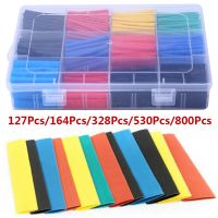 127Pcs/164Pcs/328Pcs/530Pcs Heat Shrink Tube Kit Shrinking Assorted Polyolefin Insulation Sleeving Heat Shrink Tubing Wire Cable Electrical Circuitry