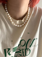 (Silver 925) hoo.stores Mermaid Pearl Necklace สร้อยมุกน้ำจืด สร้อยมุกน้ำจืดแท้ สร้อยคอเงินแท้ s925 เครื่องประดับเงินแท้ ปลอดสารนิกเกิล ไม่แพ้ ไม่คัน