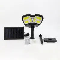 128 Cob Solar Lights Outdoor Spotlight Courtyard Lawn Lamp IP65 Waterproof Garden Path Solar Lighting