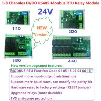 DC 24V 1-8ช่อง DI-DO PLC IO ขยายโมดูล Modbus RTU RS485รีเลย์สวิทช์สำหรับ Smart Home Motor PTZ Security Monitor