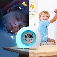 （HOT NEW） KidsAlarm Clock 7สี NightSnooze อุณหภูมิตรวจจับเด็กข้างเตียงน่ารักตื่นขึ้นมาจับเวลานาฬิกาปลุก