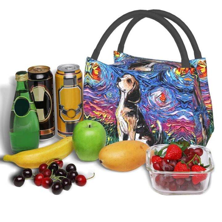 custom-starry-night-beagle-lunch-bag-men-women-cooler-thermal-insulated-lunch-box-for-office-travel