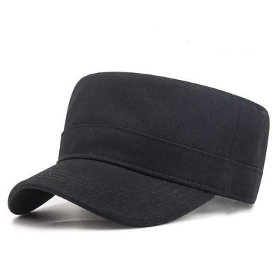 หมวกทหารหมวกเเบนสีทึบผ้าฝ้ายแท้สำหรับผู้ชายหมวกทหารสำหรับหมวกแบนสีดำขนาดใหญ่หมวกสำหรับผู้ชายไซส์ S M L Xl