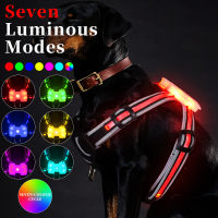 dogled harness Products for Large 7 in 1 color Dog Harness Glowing USB Led Collar Puppy Lead s Vest Dog Leads