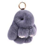 20 Color Fluffy Rabbit Fur Pompon Bunny Keychain Trinket Women Toy Pompom Rabbit Key Ring On Bag Key Chain Jewelry Gift