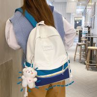 hot style Original student school bag ins contrasting large capacity female high computer backpack niche design style male