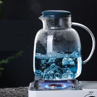 1.8L Transparent Glass Teapot Set Hot Cold Water Jug Pitcher Transparent Coffee Pot Water Bottle Kettle Heat-Resistant Tea Pot