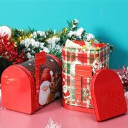 Taadd dễ thương Santa Claus Cookie hộp Xmas hộp thiếc Hộp quà tặng đồ