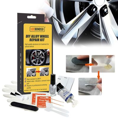 New Aluminum Alloy Car Wheel Repair Cleaning Kit Can Be Washed Car Rim Repair Tool Set Dent Scratch Repair Alloy Rim Accessories Adhesives Tape