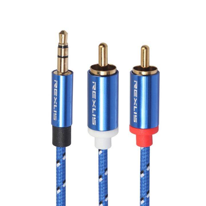 aluminum-alloy-port-3-5mm-to-2rca-adapter-phone-to-amplifiers-subwoofer-audio-mixer-home-theater-aux-audio-cable