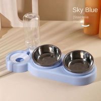 2022 Pet Cat Bowl Automatic Feeder Dog Cat Double Food Bowl with Water 3 IN 1 Fountain Drinking Raised Stand Dish CAT Bowls