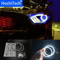 Hochitech สำหรับ Ford Mustang 2015 2016 Smd สว่างพิเศษสีขาวนำนางฟ้าตา2600lm 12V Drl การวิ่งเวลากลางวันชุดแหวนทรงกลด