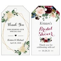 100Pcs Custom Wedding Tags Gift TagLabels Candy Favors Tags Birthday Baptism Your Photo PersonalizedParty Decoration