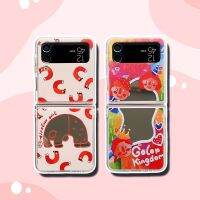 Samsung Z เคสพลิกน่ารัก Flip4 Z Flip3การ์ตูนเพรียวบางสำหรับ Samsung Galaxy พลิก4 Z พลิก3เคสโทรศัพท์ป้องกัน